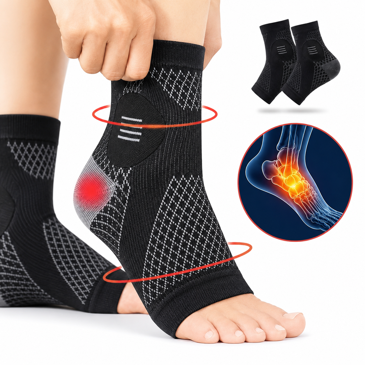 Compression socks to relieve heel pain